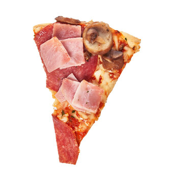  Slice of italian pizza isolated on a white background