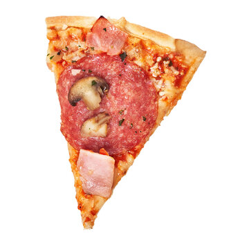  Slice of italian pizza isolated on a white background