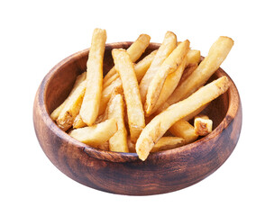  Bowl of french fried potatoes isolated on a white background