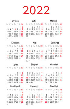 Polish calendar 2022