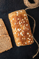 bran bread cereals useful supplements durum wheat meal snack on the table copy space food background rustic. top view