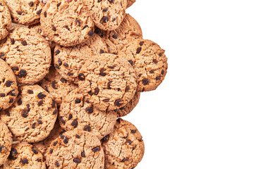  Delicious chocolate cookies isolated on a white background