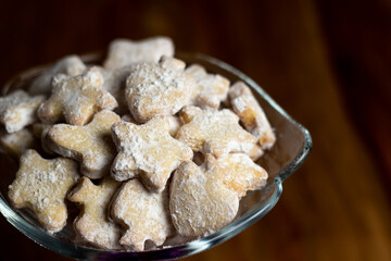 homemade shortbread cookies covered with powdered sugar