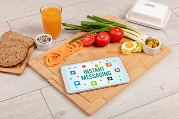 Healthy Tablet Pc compostion, social networking concept