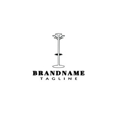 coat stand cartoon logo template icon design black unique vector illustration
