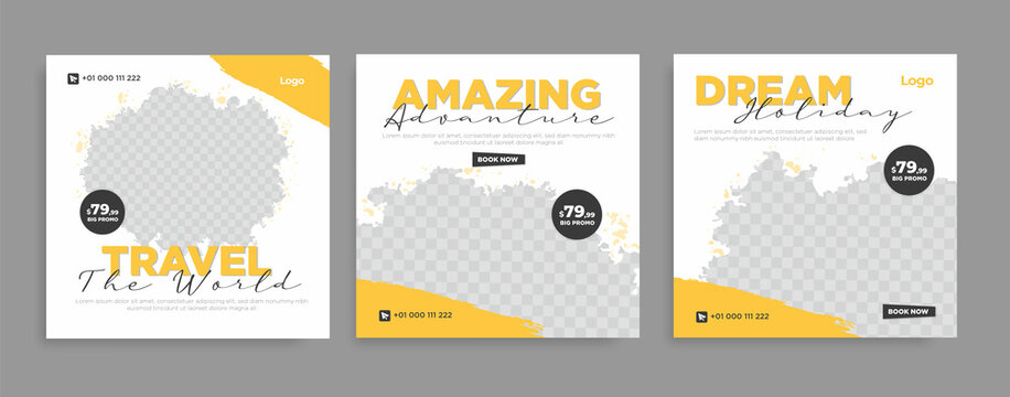 Travel and tour social media post template