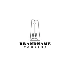 coat stand cartoon logo template icon flat black isolated vector illustration