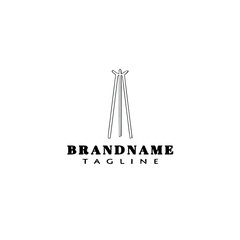 coat stand cartoon logo template icon design black cute vector illustration