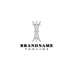coat stand cartoon logo template icon design black vector illustration