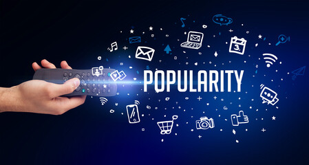 hand holding wireless peripheral concept