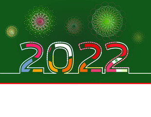 happy new year, colored 2022 numbers, design elements for new year decor, 2022 vector