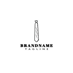 tie logo cartoon design template icon black isolated illustration