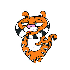 Funny tiger, vector design for stickers on a social network. 