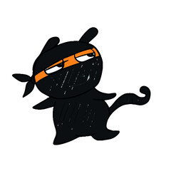 Funny ninja tiger, vector design for stickers on a social network. . © BlackPearlRio
