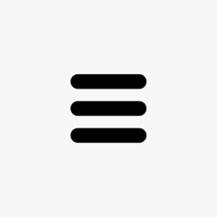 menu button of three horizontal lines icon. menu button of three horizontal lines vector icon on white background