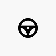 car steering wheel icon. car steering wheel vector icon on white background