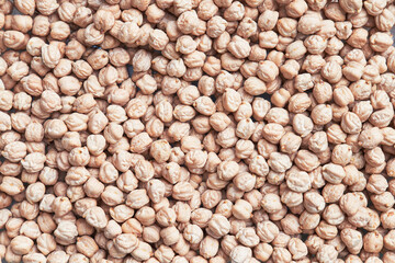 Natural and raw chickpeas. Fresh legumes close up