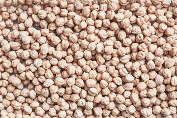 Natural and raw chickpeas. Fresh legumes close up