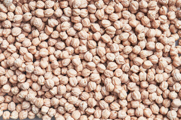 Natural and raw chickpeas. Fresh legumes close up