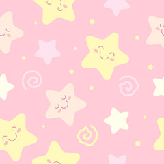Seamless vector illustration with a pattern of cute stars