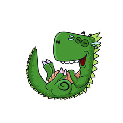 Funny dinosaur laughs ,vector design for stickers on the social network.