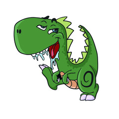 Funny dinosaur and slobs , vector design for stickers on the social network.