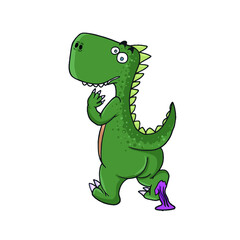 Funny dinosaur got into trouble ,vector design for stickers on the social network