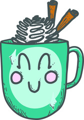 cute mug with whip cream