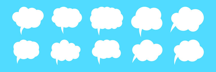 Obraz premium Set of speech bubbles. Blank empty vector white speech bubbles. Cartoon balloon word design.
