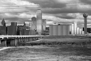 Dallas Skyline black and white
