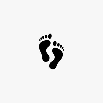 human footprints icon. human footprints vector icon on white background