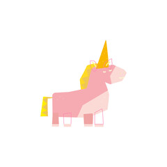 Unicorn drawing isolated vector illustration
