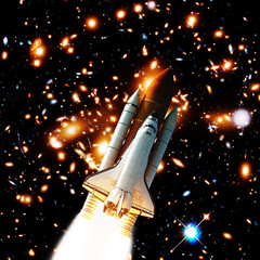 Fototapeta premium Rocket space craft. The elements of this image furnished by NASA.