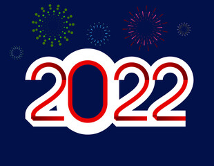 happy new year, colored 2022 numbers, design elements for new year decor, 2022 vector