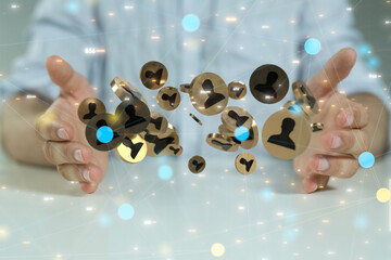 Concept of Network, internet communication. 3d illustration