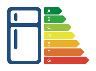 Refrigerator with energy efficiency classes. European Union energy label