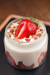 dessert with strawberry