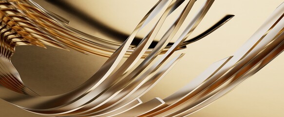 stripe lines in gold 3d background
