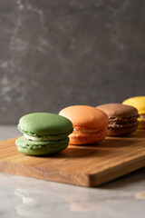 Multicolored Macarons in a Kitchen 