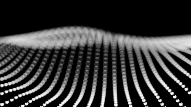 abstrakte 3D Grafikanimation Gitternetz und Wellenbewegung - Thema Daten, Internet oder Cyberspace - Loop