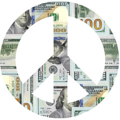 Pacific sign made with many new 100 dollar banknotes