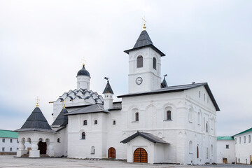 Fototapeta na wymiar Svir, Russia, Leningrad region The Holy Trinity Alexander Svirsky male monastery in the village of Old Sloboda.