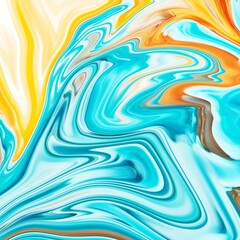 3840x2160 Swirls of marble. Liquid marble texture. Marble ink colorful. Fluid art. Very Nice Abstract Colorful Design Orange And Blue Swirl Texture Background Marbling Video. 3D Rendering, 4K.