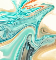 Liquid green paints on wet paper. Beautiful grunge texture for card, poster, invitation. Unusual abstract. Horizontal image. Marble background. Abstract Fluid Acrylic Painting. Blue Background.