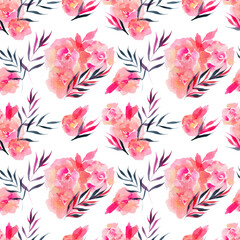 Rose bouquet seamless pattern