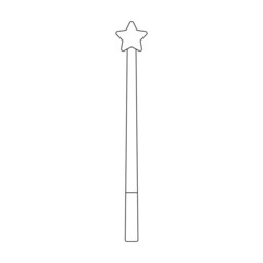 Magic wand vector icon.Outline vector icon isolated on white background magic wand.