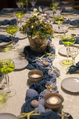 Beach theme Christmas dinner table