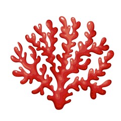 Red coral vector illustration. Underwater flora, sea plants. © setory