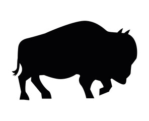 buffalo wild animal silhouette - obrazy, fototapety, plakaty