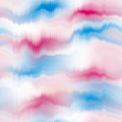 Wavy summer dip dye boho background. Wet ombre color blend for beach swimwear, trendy fashion print. Dripping wave digital watercolor swirl effect. High resolution seamless pattern art material. © Nautical